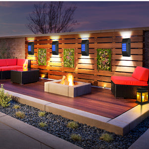 2pcs LED Outdoor Solar Powered Lamps Wall Lamps