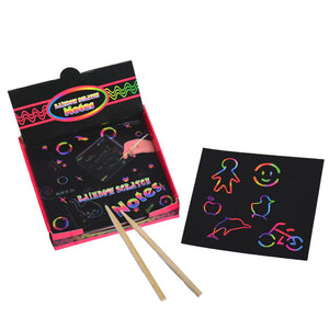 100pcs Rainbow Scratch Mini Notes Paper Pad Cards
