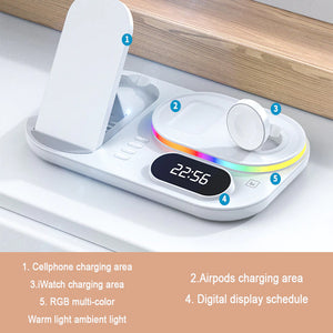 Wireless Fast Charger with Time Display Dock Station