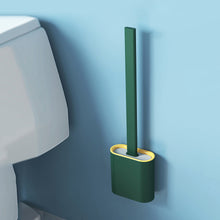 Silicone Flat Head Flexible Soft Toilet Brush with Base