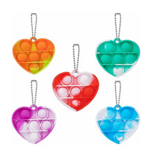 Rainbow Push Bubble Fidget Relax Toy Set - Heart