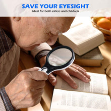 Dual Glasses Handheld Magnifying Glass with Light