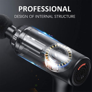 Rechargeable Electric Deep Muscle Tissue Massage Gun with 4 Massage Heads