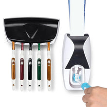 Wall Mount Automatic Toothpaste Dispenser and Toothbrush Holder Set