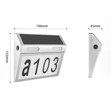 Solar Power Illuminated House Number Light
