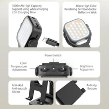 2-In-1 Foldable Desktop Phone Holder with Fill Light