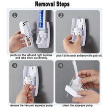 Wall Mount Automatic Toothpaste Dispenser and Toothbrush Holder Set