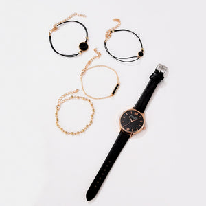 5pcs Woman Quartz Wristwatch Set