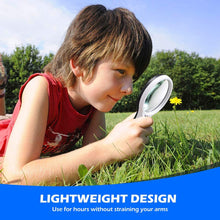 Dual Glasses Handheld Magnifying Glass with Light