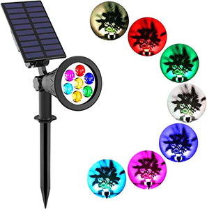 7 LED Changing Color Solar Spotlight