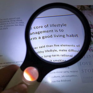 Dual Glasses Handheld Magnifying Glass with Light