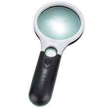 Dual Glasses Handheld Magnifying Glass with Light