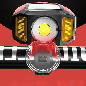 USB Rechargeable Bicycle Headlight with Speedometer Calorie Counter