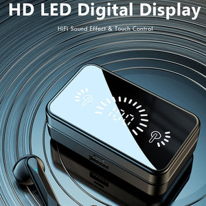 TWS Wireless Mirror Bluetooth Headphones with Charging Box