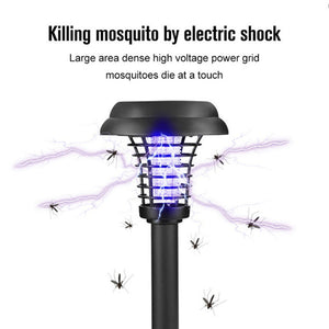 Solar Powered Outdoor LED Mosquito and Bug Zapper Insect Pest Killer Lamp