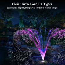 Solar Fountain with Colorful Lighting