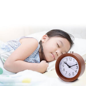 No Ticking Wooden Bedside Alarm Clock