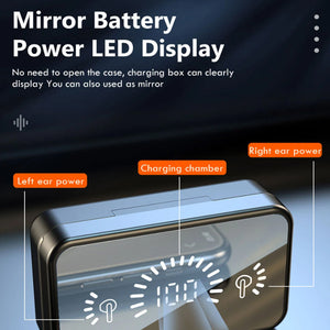 TWS Wireless Mirror Bluetooth Headphones with Charging Box
