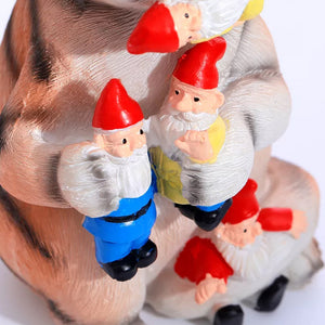 Mischievous Cat Garden Gnome Statue Figurine