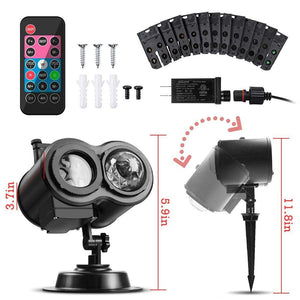 2 in 1 Christmas Holiday Projector Lights with Ocean wave Light 16 Film options