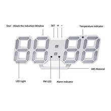 Modern Digital 3D LED Wall Clock Alarm Clock