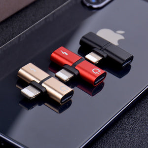 T-shaped Headphone 2-in-1 Dual-port Headphone Adapter for iPhone