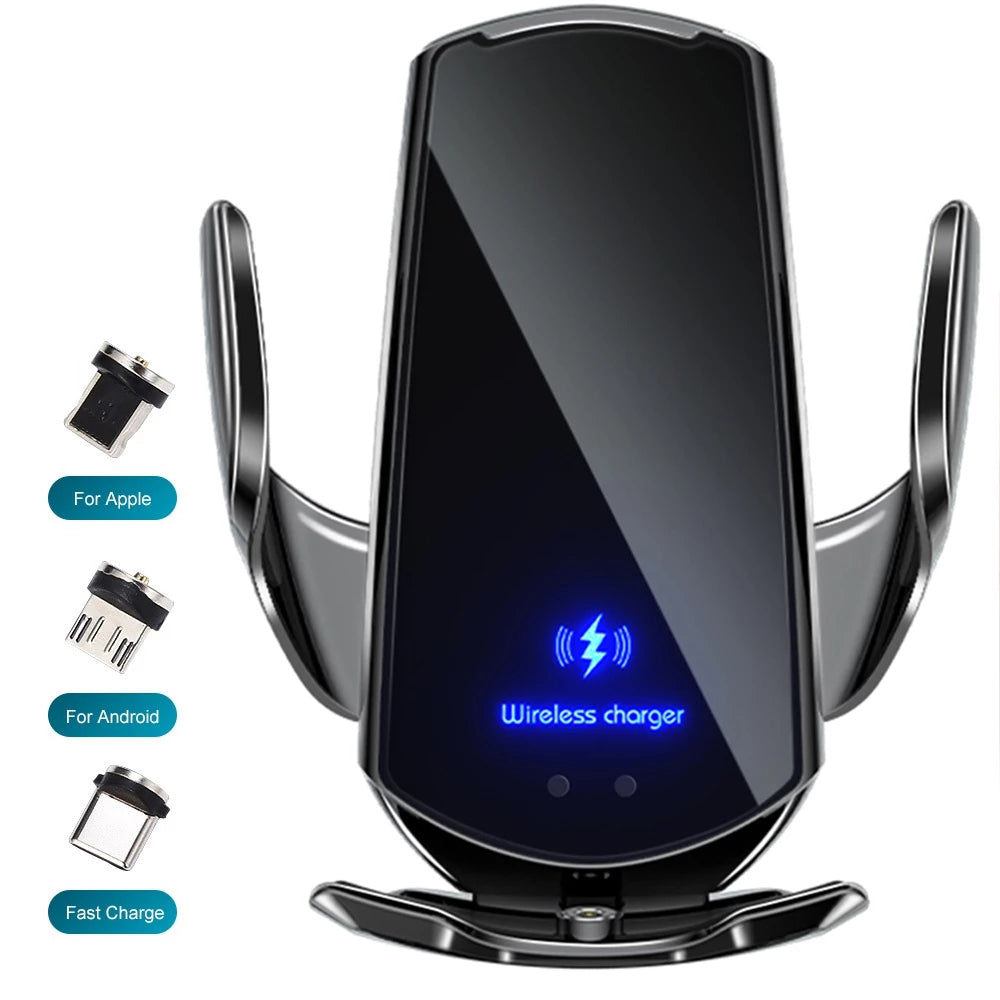 Car Wireless Charger Magnetic USB Infrared Sensor Phone Holder