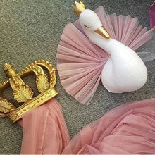 3D Golden Crown Swan Wall Hanging Doll Stuffed Toy
