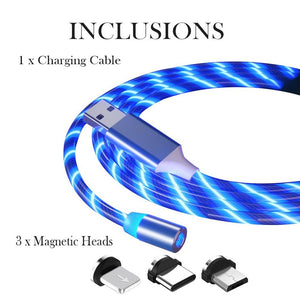 Fast Charging LED Magnetic USB Type-C Cable for iPhone and Android