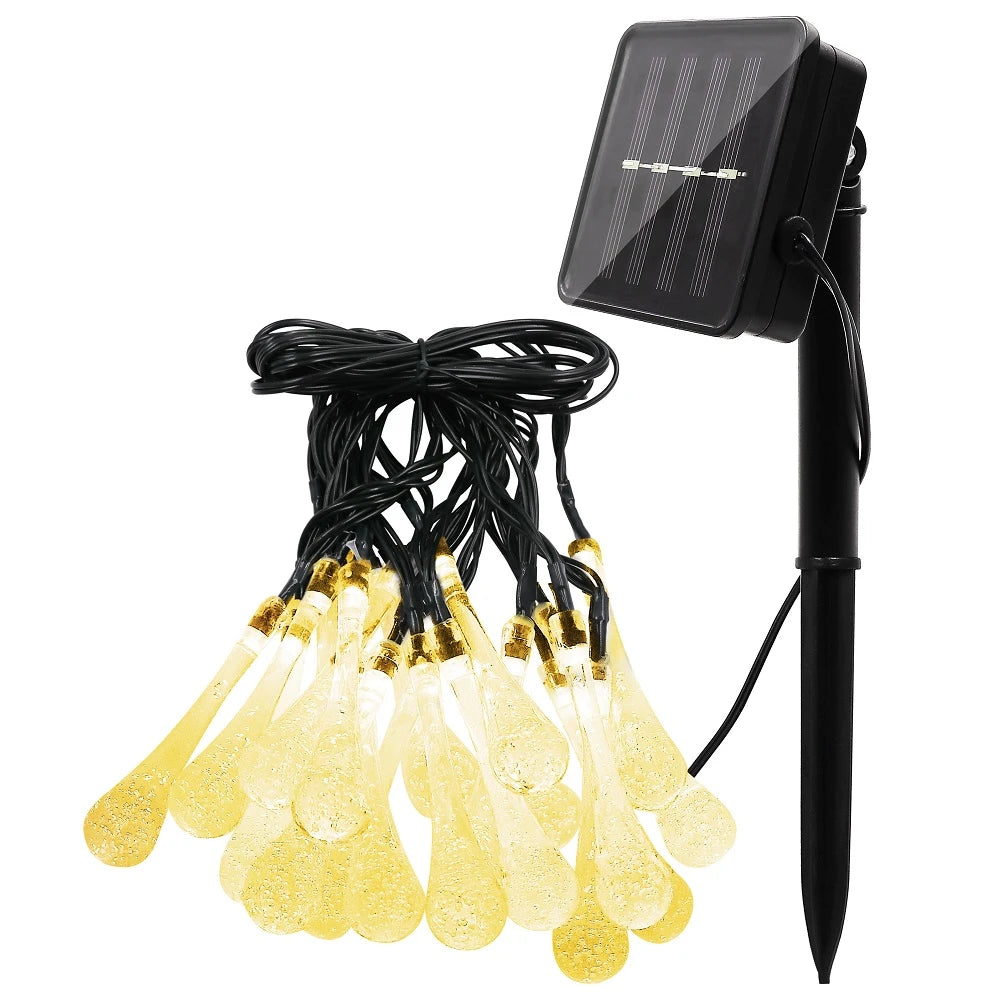 Solar Powered Outdoor Fairy LED Droplight