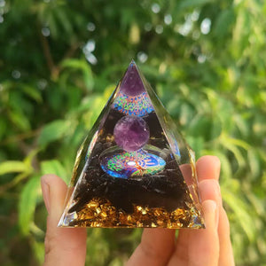 Orgone Pyramid Amethyst Energy Generator