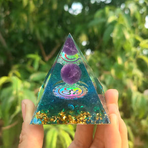 Orgone Pyramid Amethyst Energy Generator