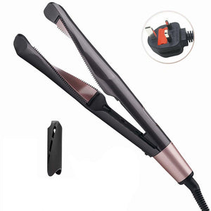 2-In-1 Curling And Straightening Twisted Spiral Hair Iron With LCD Display