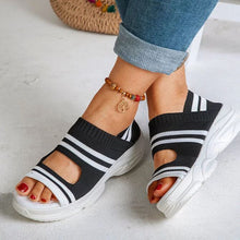 Breathable Open Toe Knitted Trainers