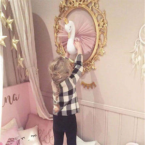 3D Golden Crown Swan Wall Hanging Doll Stuffed Toy