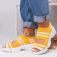 Breathable Open Toe Knitted Trainers