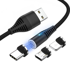 3-in-1 Magnetic Fast Charging USB Cable for IOS Android Type-c