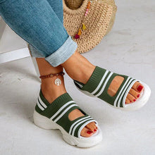 Breathable Open Toe Knitted Trainers