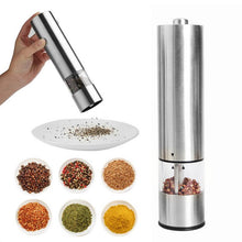 Pack of two Stainless Steel Electric Pepper and Salt Spice Grinder Set