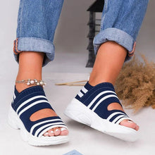 Breathable Open Toe Knitted Trainers