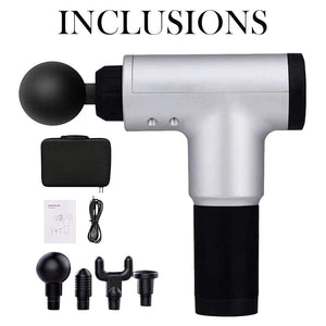Rechargeable Electric Deep Muscle Tissue Massage Gun with 4 Massage Heads