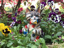 Mischievous Cat Garden Gnome Statue Figurine