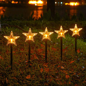 Pack of 5 Solar Powered Outdoor Decorative Stake Lights