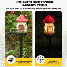 Solar Powered Resin Mushroom House Light