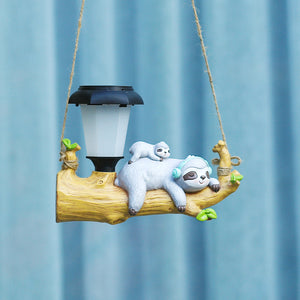 Hanging Waterproof Squirrel Sloth Figurines Sculptures Solar Lights