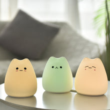 LED Silicone Colorful Cute Kitten Lamp