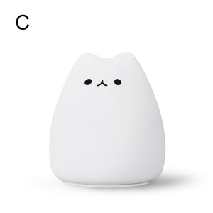 LED Silicone Colorful Cute Kitten Lamp
