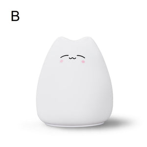 LED Silicone Colorful Cute Kitten Lamp