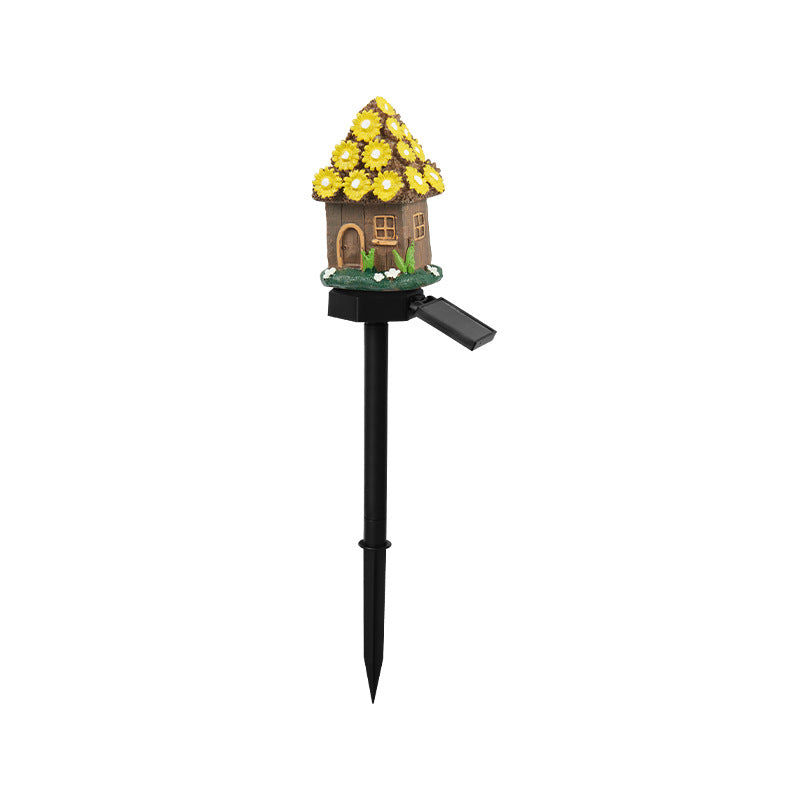Solar Powered Resin Mushroom House Light