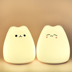 LED Silicone Colorful Cute Kitten Lamp